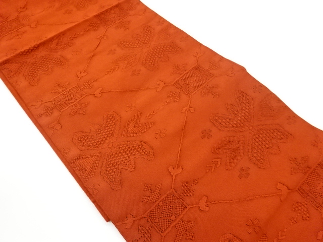 JAPANESE NAGOYA OBI / WOVEN ABSTRACT FLOWER